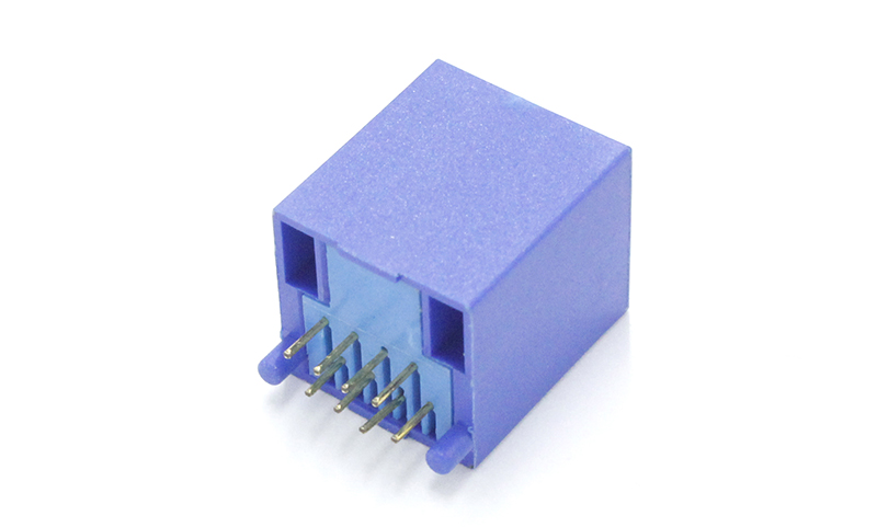 蓝色塑壳180度直立式RJ45母座 蓝色塑壳180度直立式RJ45母座
