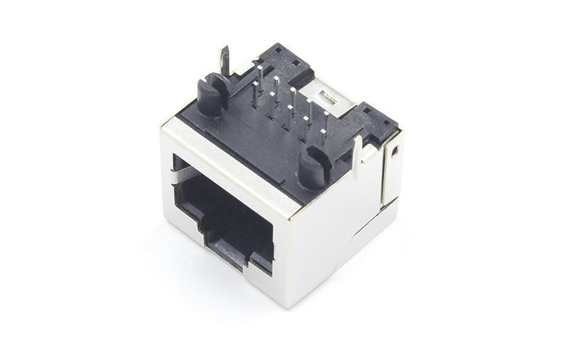 RJ48 RJ50 10P10C 90度屏蔽铜壳网络母座连接器