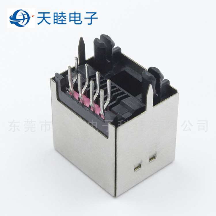 带内扣屏蔽铜壳8P8C RJ45连接器高清图