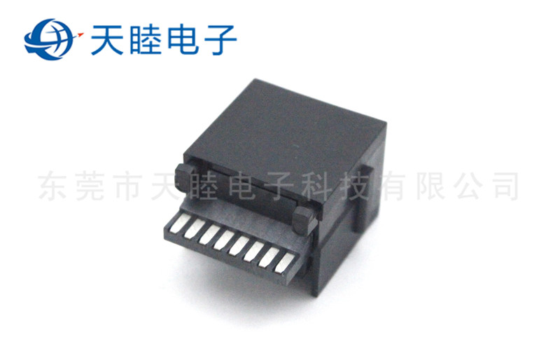 8P8C全塑180度直立式带边RJ45连接器