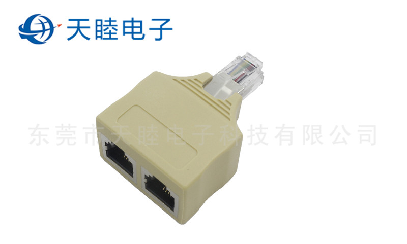 RJ116P4C一公转两母带屏蔽连接器