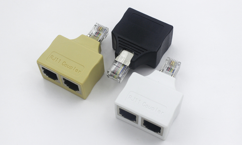 RJ11 6P6C一公转两母全塑连接器