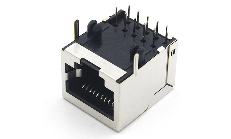 RJ48 RJ50 10P10C网络连接器 直插带屏蔽90度脚前3.05（TM-56A0011EF3.05）