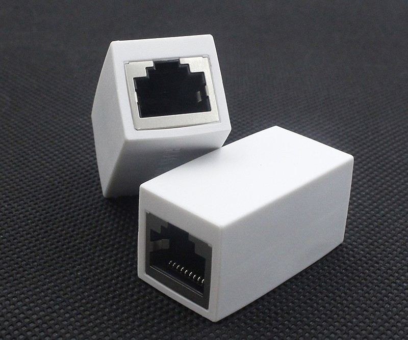 RJ48 网络直通头 屏蔽10P10C 10芯网络转接头 RJ48 网络直通头 屏蔽10P10C 10芯网络转接头