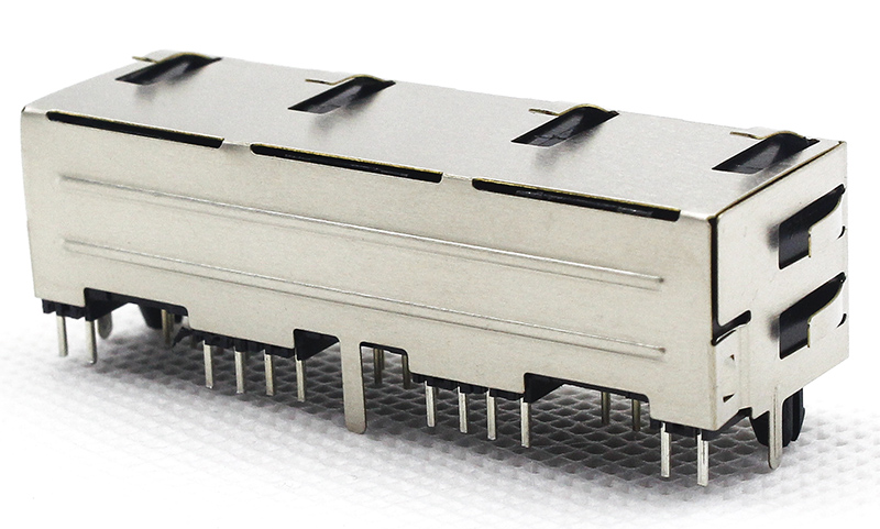 RJ45网络接口插座 8P8C带弹片LED网络母座