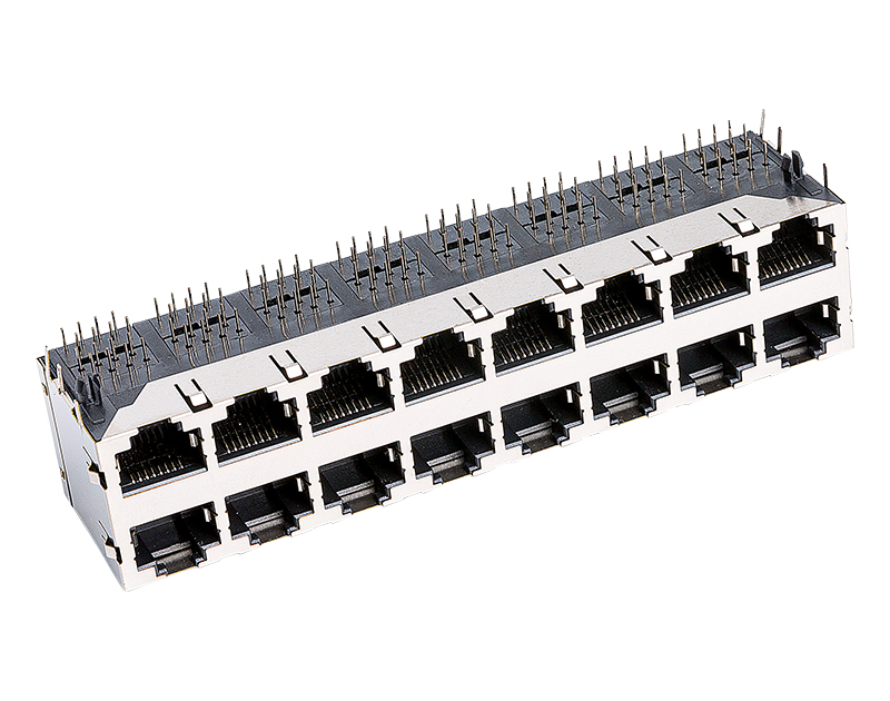 2X8双层16座8PINRJ45网络母座 2X8双层16座8PINRJ45网络母座