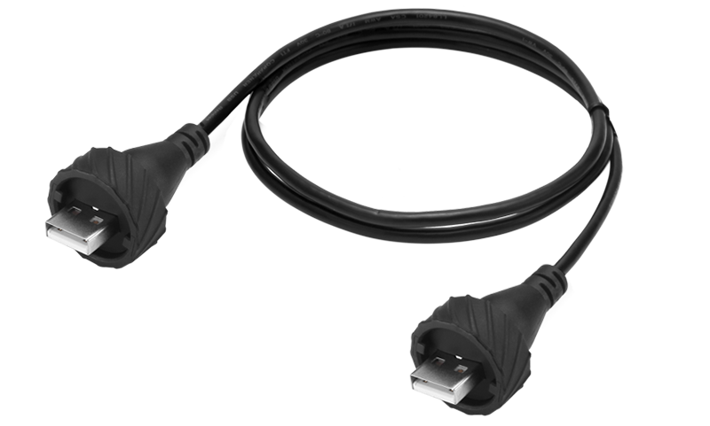 USB 2.0 公转公防水转接线数据线带螺丝盖紧固