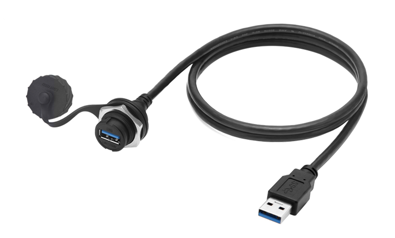 USB 3.0公转母防水防尘金属螺口 厂家直销 客户定制