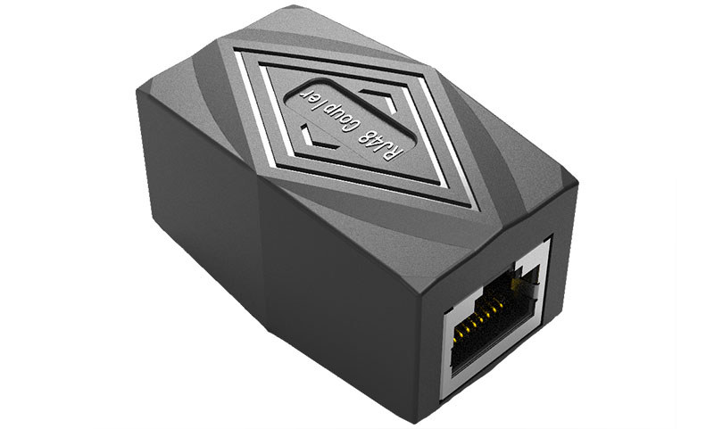 佰易联快速壳RJ48 屏蔽铜壳转接头直通头 10P10C 源头厂家直销